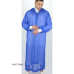 Jabador Maroc Djellaba soussdi a la main haute couture - Bleu Royale