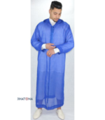 Jabador Maroc Djellaba soussdi a la main haute couture - Bleu Royale