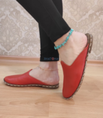 Orange Unisex Handmade Yemeni Slippers – Image 2