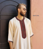 Élégant qamis marocain blanc – Image 2