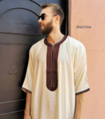 Élégant qamis marocain blanc – Image 3