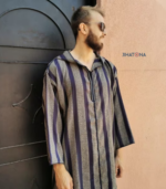 djellaba bleu marine pour homme – Image 2